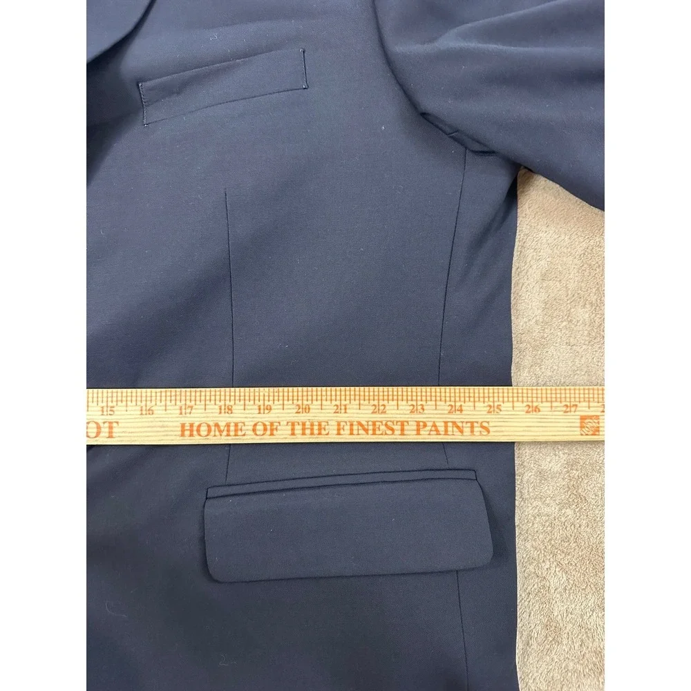 Oak Hill Perfect Fit Blazer Men Size 50R Navy Blue Comfortable Silver Button EUC